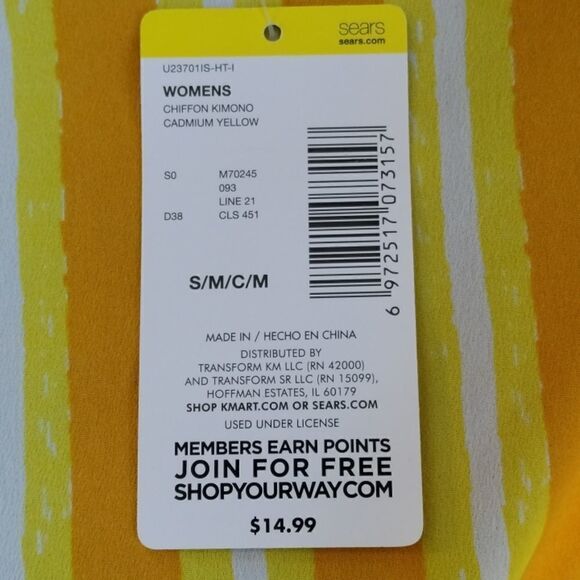 Womens Bohemian Chiffon Kimono Cardigan Wrap Size S - Picture 7 of 7